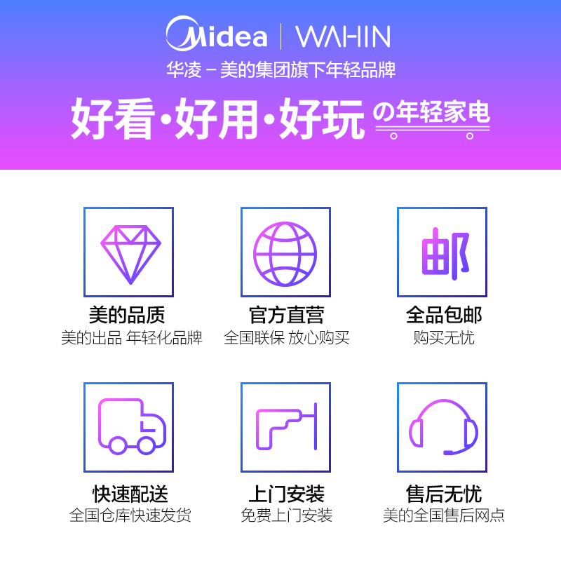 美的出品WAHIN 华凌厨下式家用直饮净水器500G 去病菌 大流量 净水机 返渗透纯水机 WAH500-01