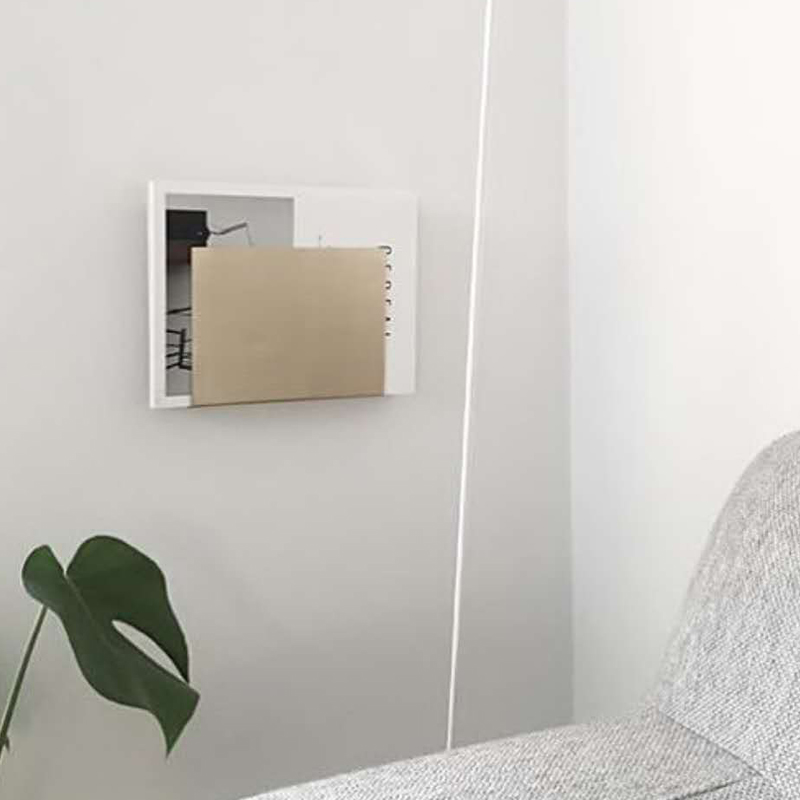 森美人 | 北欧铜书报架杂志架墙上置物架样板间装饰品摆件托盘高清大图