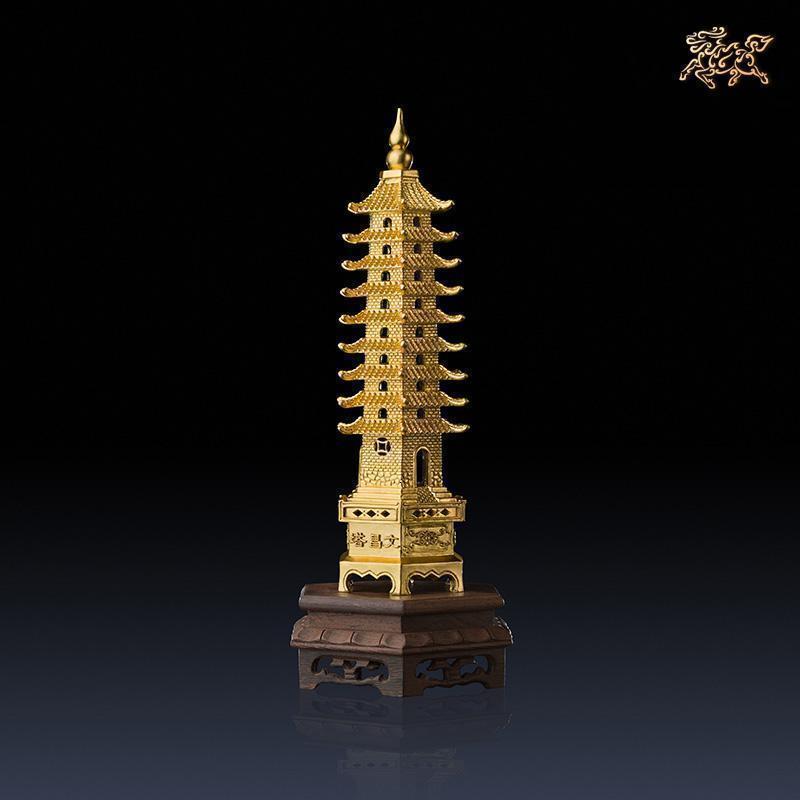 美帮汇全铜摆件《学文昌塔(金)》 家居工艺品 真金金箔贴制高清大图
