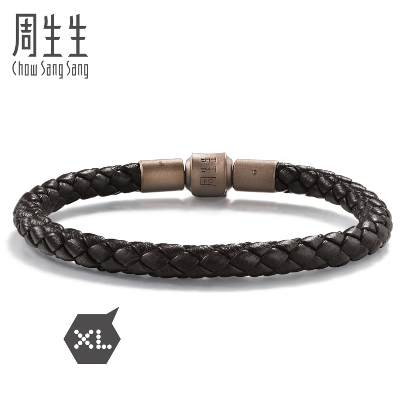 [粗绳]周生生Charme XL串珠配绳5mm粗版手绳转运珠皮绳男女手链BB19 约19厘米定价