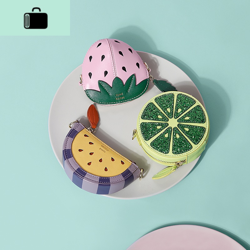 上新小包包女2020新款秋冬可爱水果零钱包单肩斜挎链条迷你包NEW LAKE高清大图