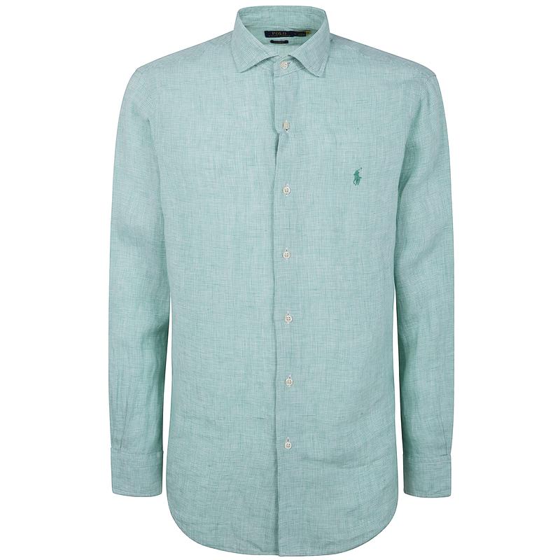 polo ralph lauren长袖衬衫纯亚麻透气舒适休闲男装高清大图