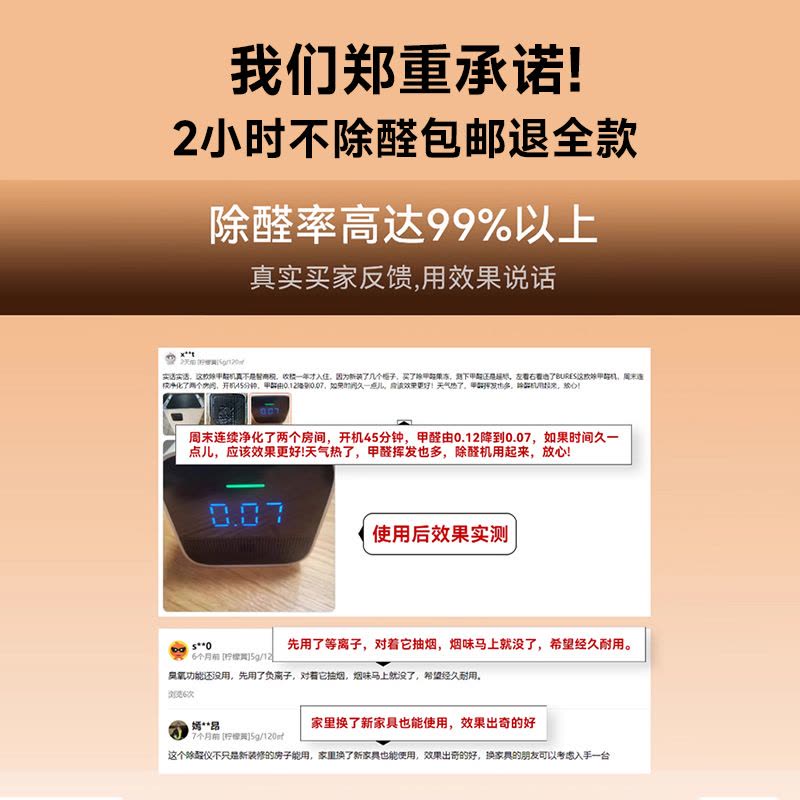 空气净化器家用除甲醛去二手烟异味猫毛除臭消毒负离子净化机图片