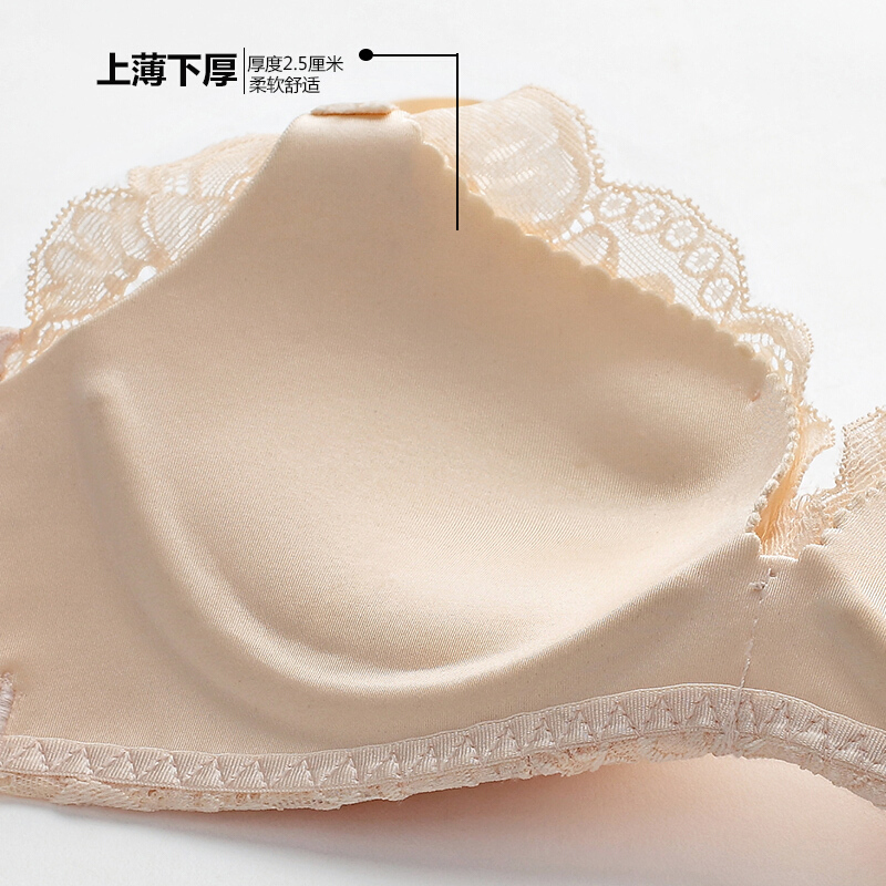 无钢圈背薄杯带内衣胸裹胸加厚拢抹胸文胸