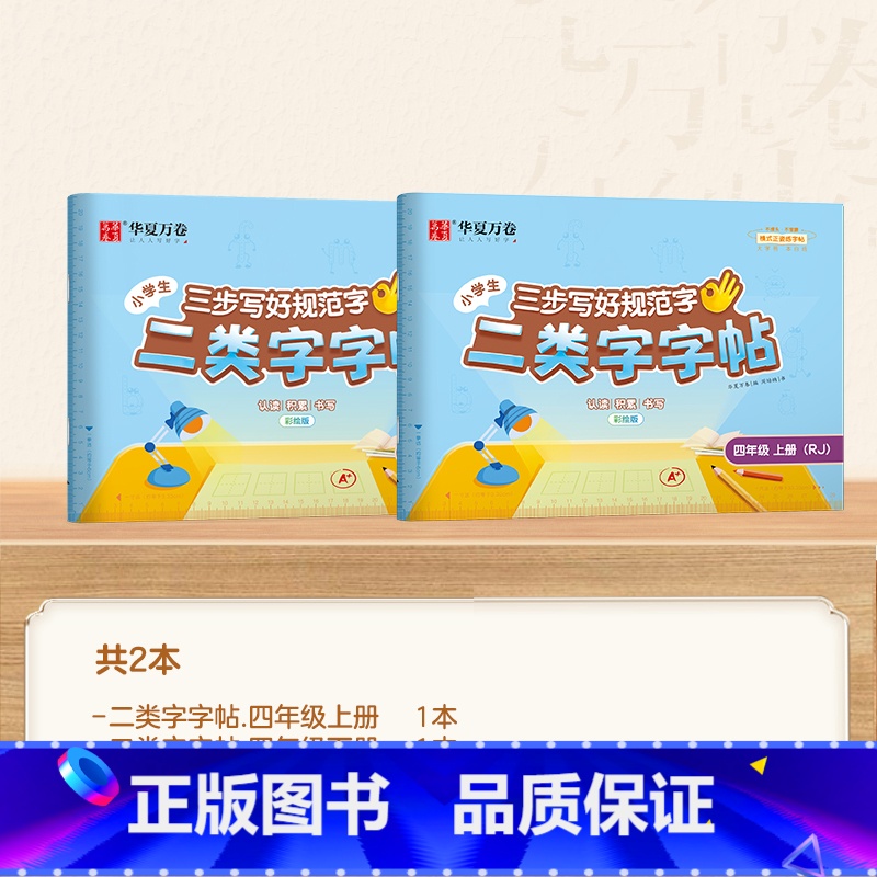 四年级上册+下册 【正版】二类字字帖三步写好规范字一二三四五年级人教版专项同步练字帖上下册笔顺引导规范书写描红本写好笔顺