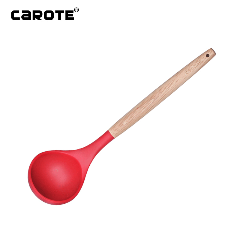 Carote硅胶铲子不粘锅专用炒菜铲厨房汤勺硅胶锅铲 红色汤勺