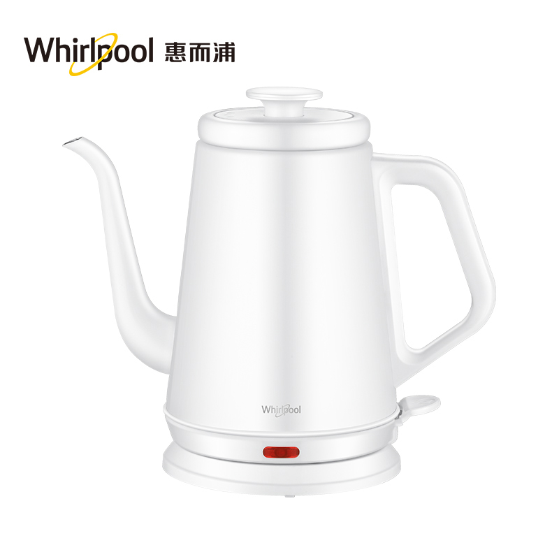 惠而浦电水壶WEK-MS101F 1L容量黄金配比 天鹅颈式壶嘴一键开关三孔蒸汽壶盖 复古外观