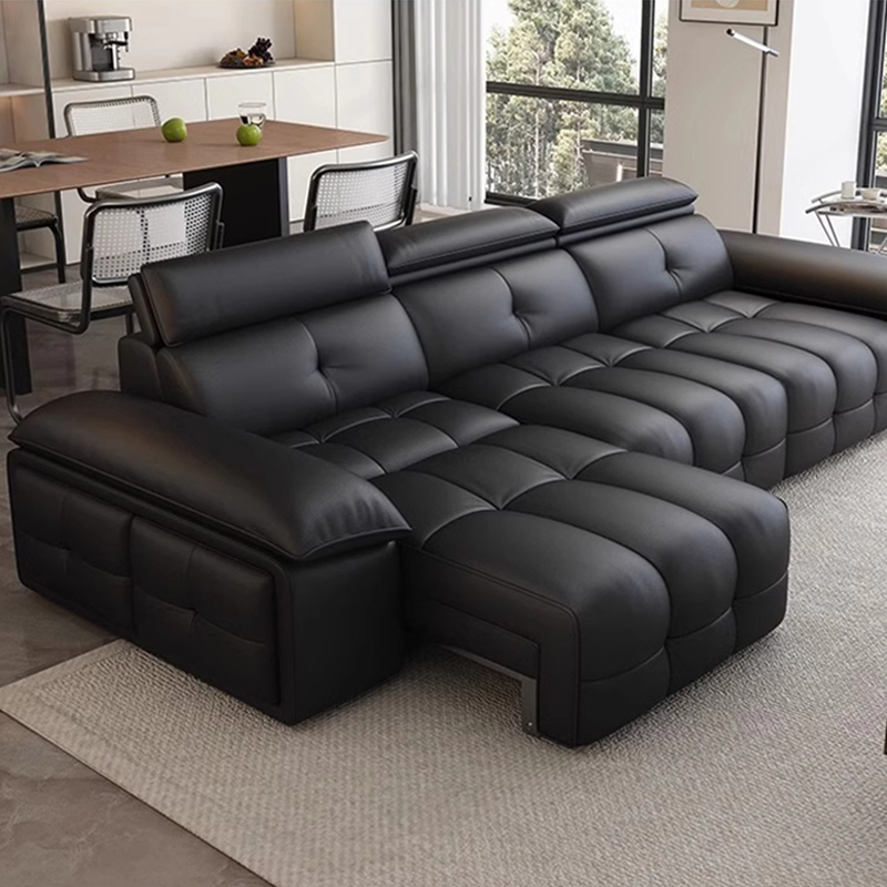 意式轻奢高靠劳伦斯真皮沙发头层牛皮沙发升级零靠墙电动功能沙发高清大图