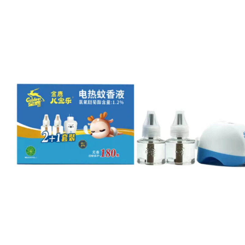金鹿电热蚊香液 家用装2瓶+1器 插电式无味驱蚊液防蚊 六神高清大图