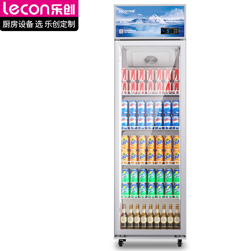 乐创(lecon)展示柜冷藏饮料柜商用保鲜柜超市便利店立式冰柜士多冰箱 LC-DK-JC-FZL400