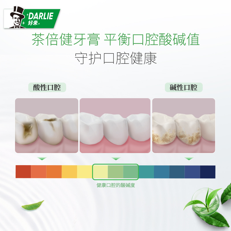 DARLIE好来(原黑人)初萃茶多酚牙膏茶倍健龙井绿茶健齿防蛀清新口气90g*4支高清大图