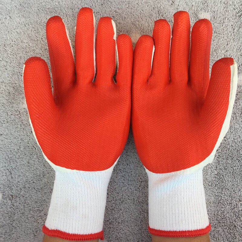 胶片手套塑胶涂胶加厚劳保手套胶皮手套防滑耐磨橡胶nl198白色12双