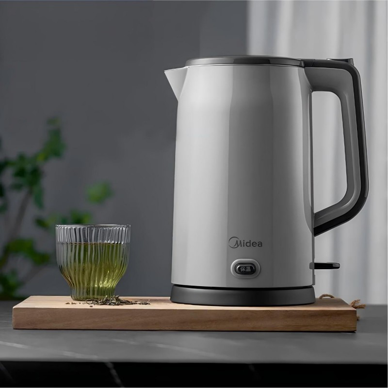 MIDEA/美的 双层不锈钢无缝电热水壶 HP1706 1.7L高清大图