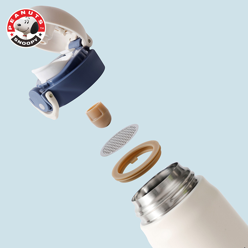 史努比(SNOOPY)弹盖保温杯316不锈钢水杯高颜值500ml大容量保温茶杯8006款高清大图