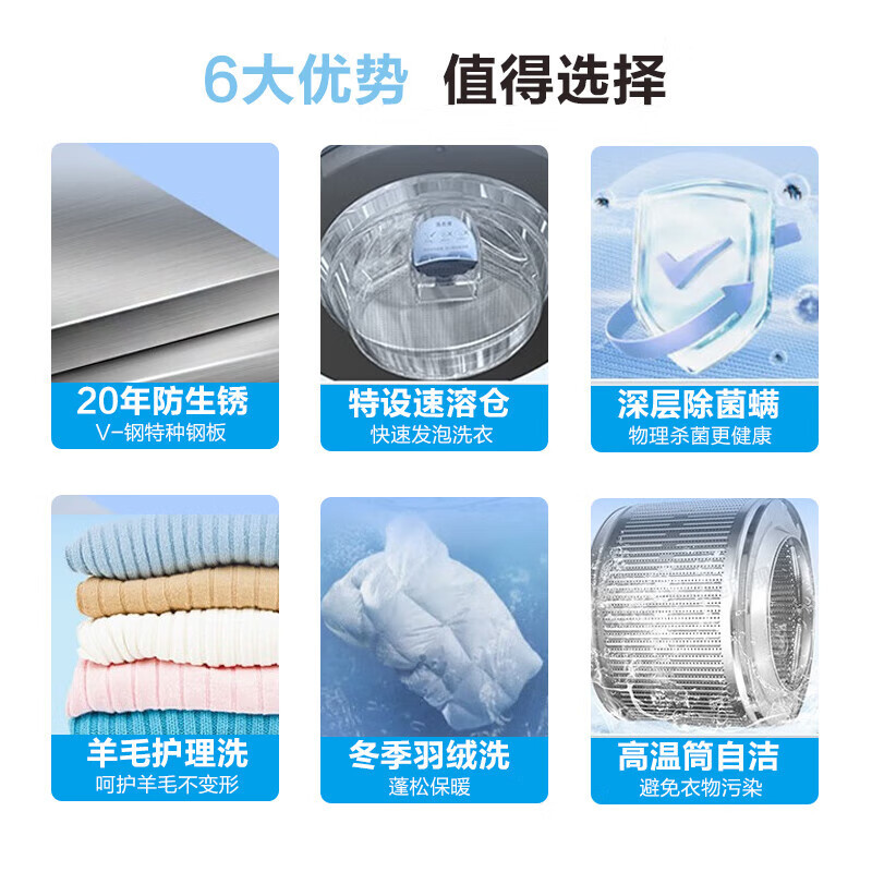 [防生锈]Haier海尔洗衣机滚筒全自动10公斤大容量洗烘干一体变频蒸汽空气洗羊毛羽绒洗高温筒自洁除菌滚筒洗衣机hb06