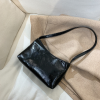 ins超火包包女2021春季新款腋下包潮韩版时尚百搭单肩手提软面包 黑色