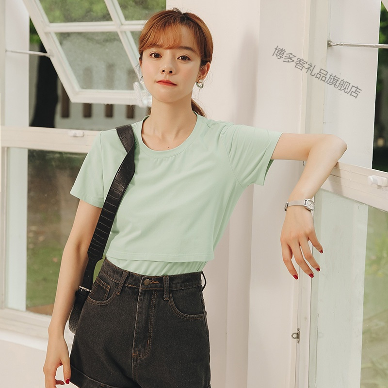 哺乳衣外出辣妈款孕妇上衣春夏季短袖打底衫春秋喂奶t恤春装夏装
