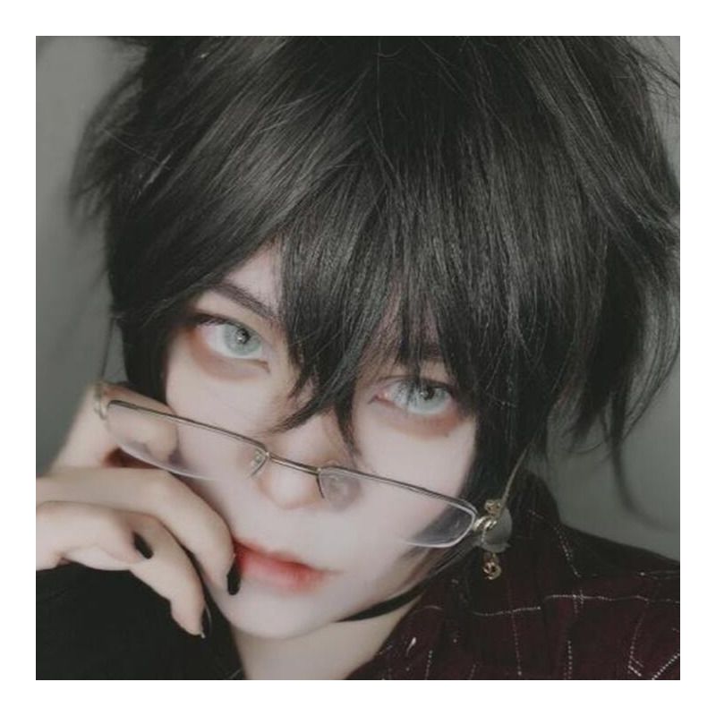 日系假发男女黑短发loiita基佬cos短碎发正太学生发型全头套