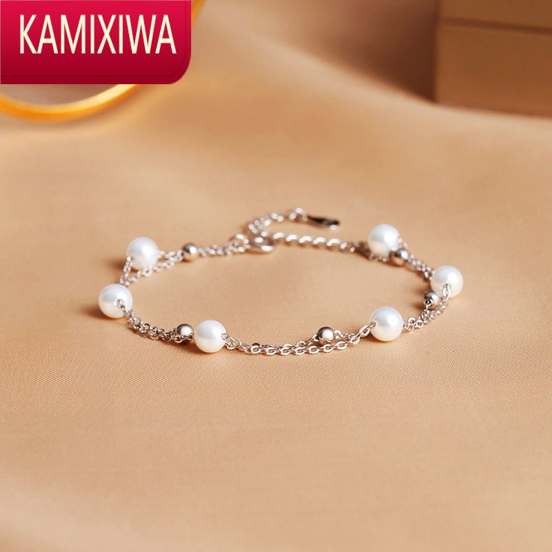 kamixiwa珍珠手链女银新款小众设计高级感饰品轻奢气质女生闺蜜手饰