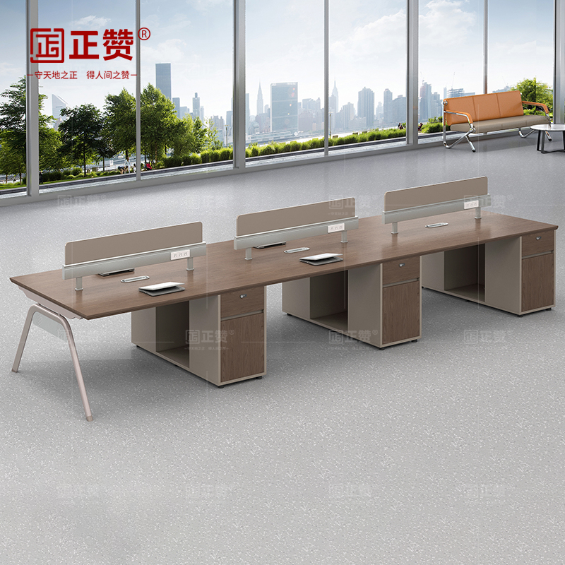 正赞 办公桌屏风工位电脑桌六人位 3600*1200*1050mm高清大图