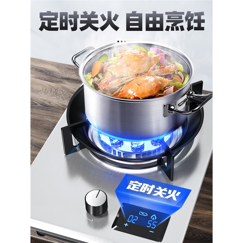 纳丽雅煤气灶单灶家用 天然液化气台式炉具单个九腔燃气灶_特惠款-4.0火力送四件套