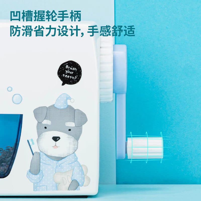 得力(deli)黑白手摇削笔机/铅笔削笔器/转笔刀 蓝色0610 5台图片