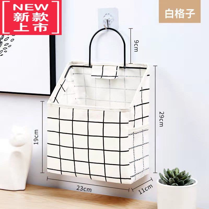 可莉允布艺宿舍收纳挂袋壁挂墙挂式墙上储物篮门后浴室挂衣袋器置物袋图片