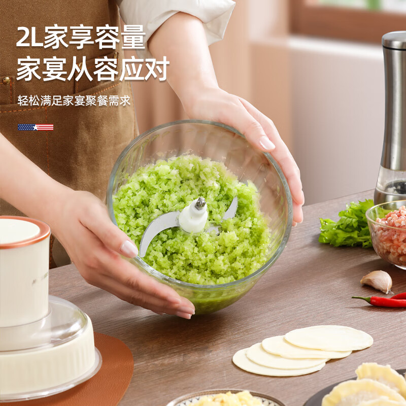 迈卡罗(MACAIIROOS)绞肉机家用电动多功能料理搅拌机打肉机饺子肉馅蒜蓉机 MC-KM317高清大图