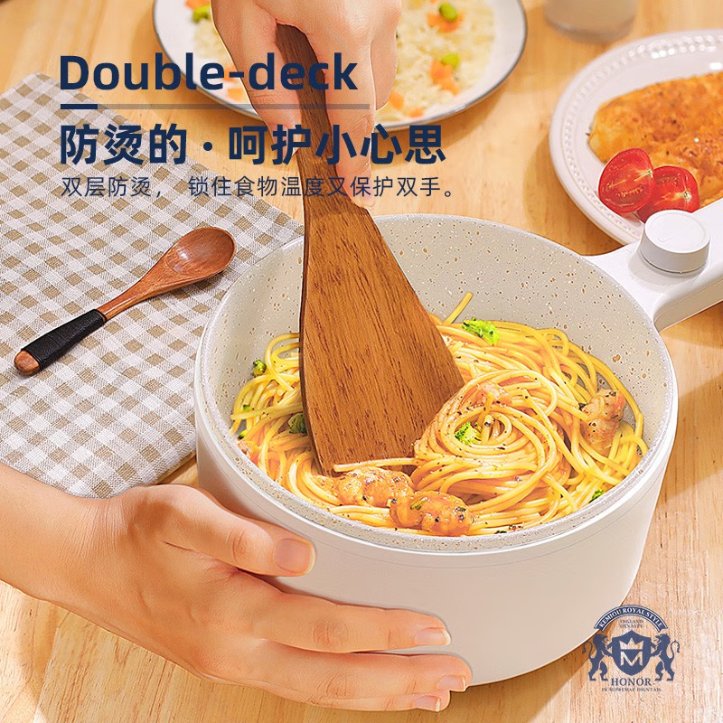 科米欧(KEMIOU) 电煮锅迷你电炒锅电热泡面煮面家用煎涮多功能一人电火锅宿舍学生小电锅 KM-DZG151 1.5L高清大图