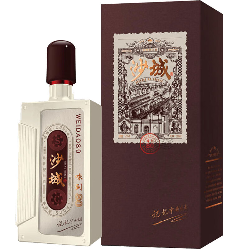 沙城老窖 回忆80 浓香型白酒 500ml纯粮酿造38度 6瓶/箱 1整箱