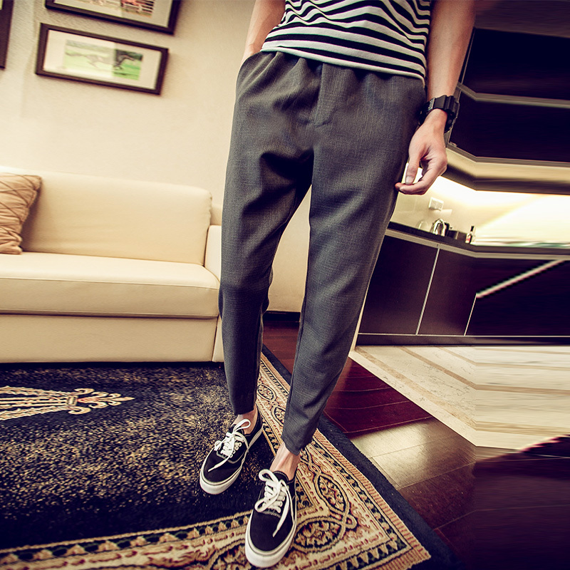 九分裤男夏款宽松休闲裤子男韩版时尚哈伦裤运动裤男9分休闲裤男