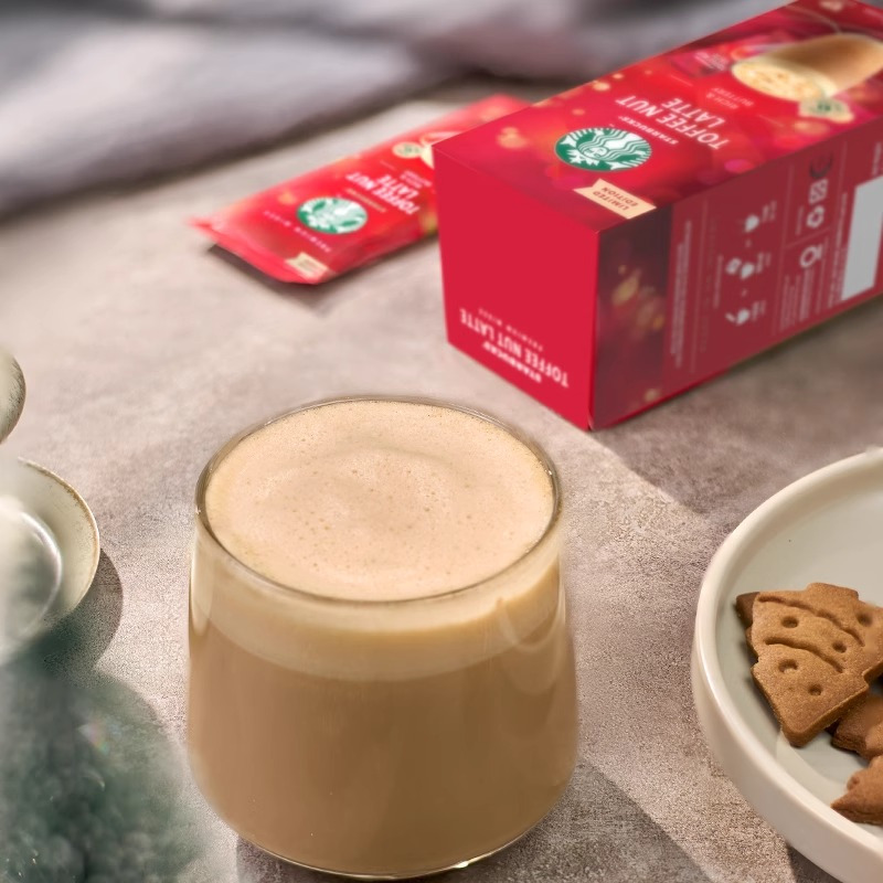 星巴克太妃榛果拿铁速溶咖啡1盒装太妃拿铁门店同款