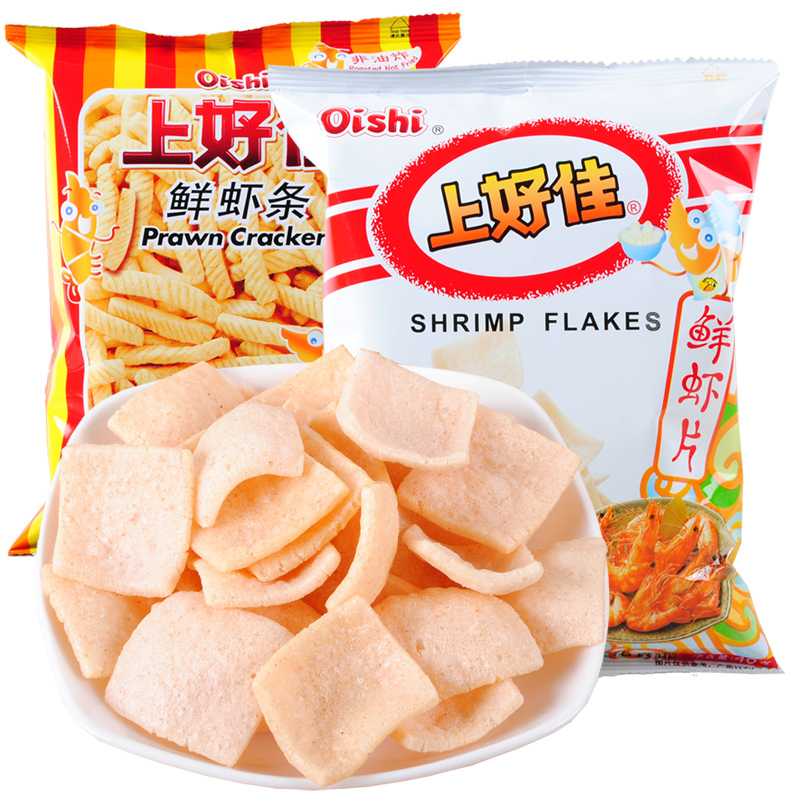 上好佳鲜虾片40g鲜虾条非油炸膨化休闲零食怀旧食品薯片