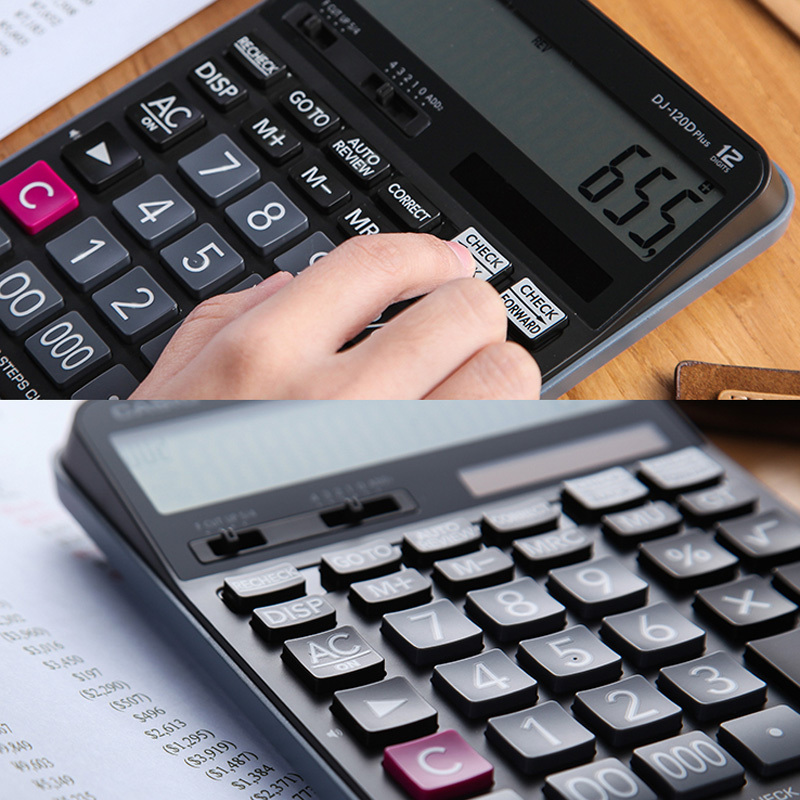 卡西欧casio卡西欧dj-120d plus大显示大按键财务会计师计算器