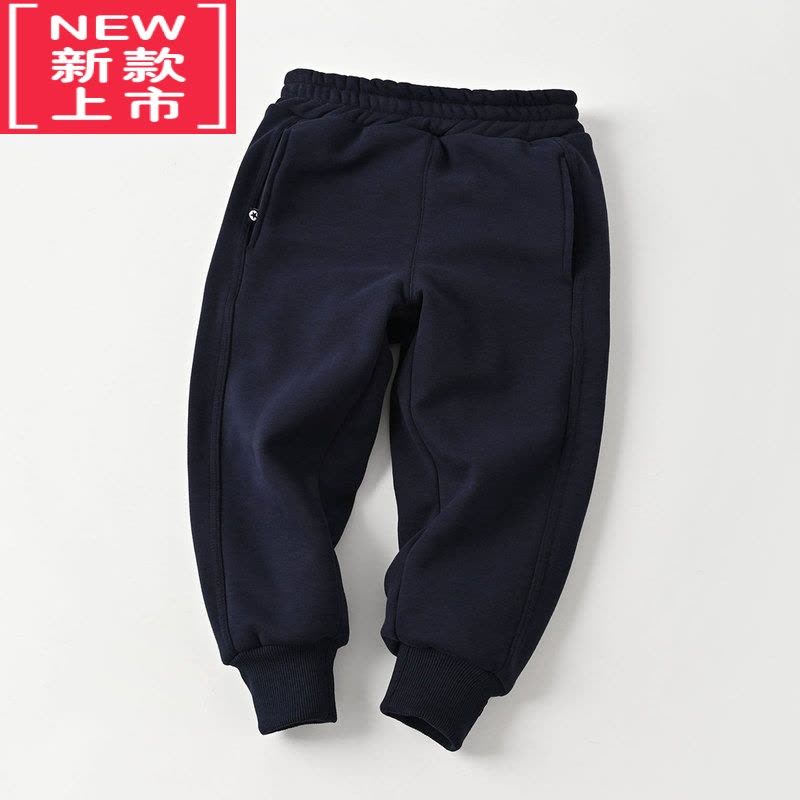 可莉允软儿童加厚棉裤 男童女童保暖卫裤 夹丝绵收口长裤子 秋冬款 童装保暖裤图片