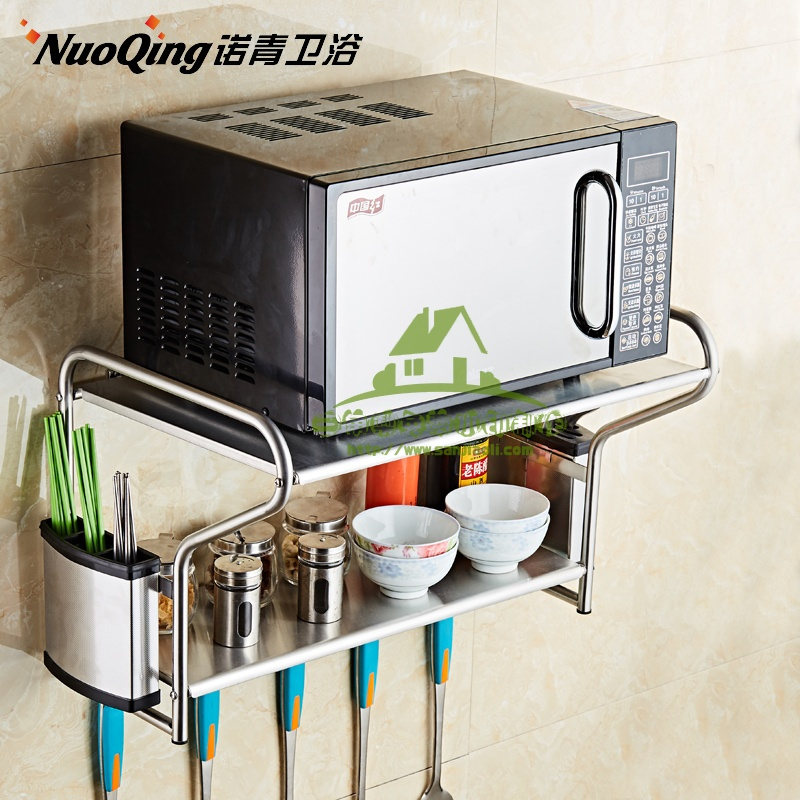 新款不锈钢壁挂架厨房置物架烤箱2层储物架厨具用品收纳收纳箱收纳柜收纳盒储物箱