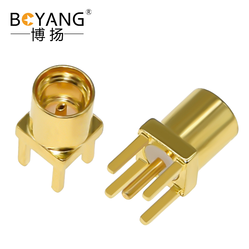 博扬 高频射频同轴转接器50欧 MMCX母头 PCB面板插座正四脚 10个装 BY-MMCX-KE
