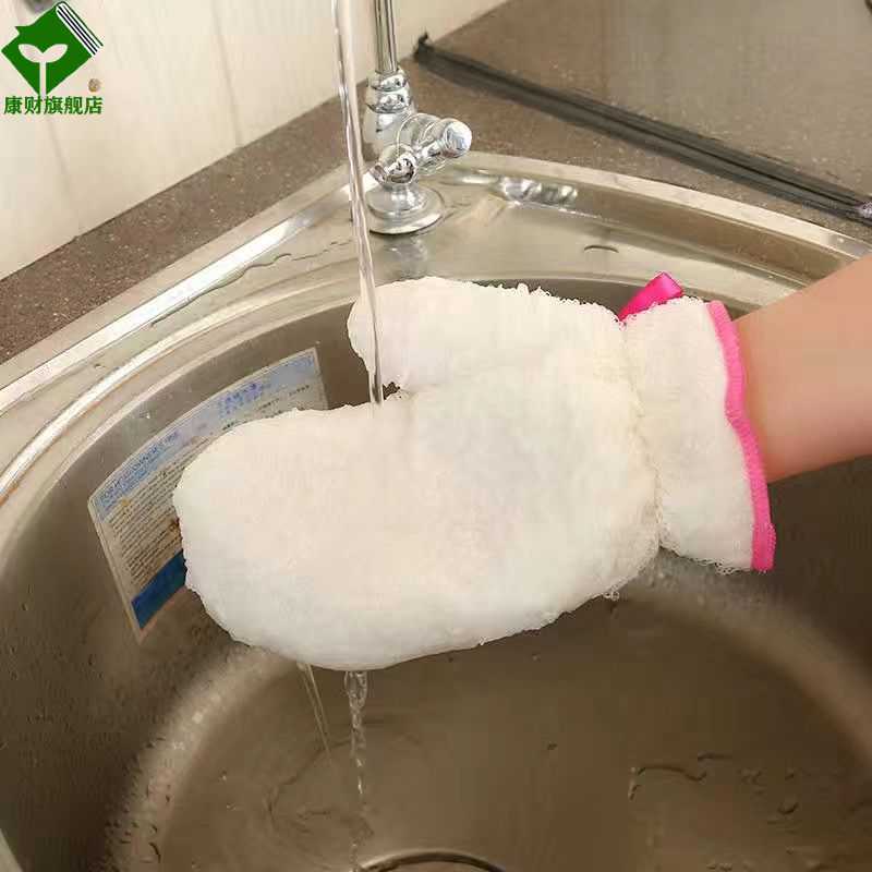 短款1只装[试用] M 油利除木纤维洗碗巾洗碗套竹防水多功能洗碗神器手套抹布清洁手套
