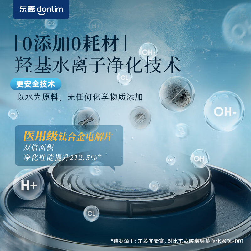 东菱升级款转转果蔬清洗机 家用自动食材净化机DL-1326钛金灰高清大图