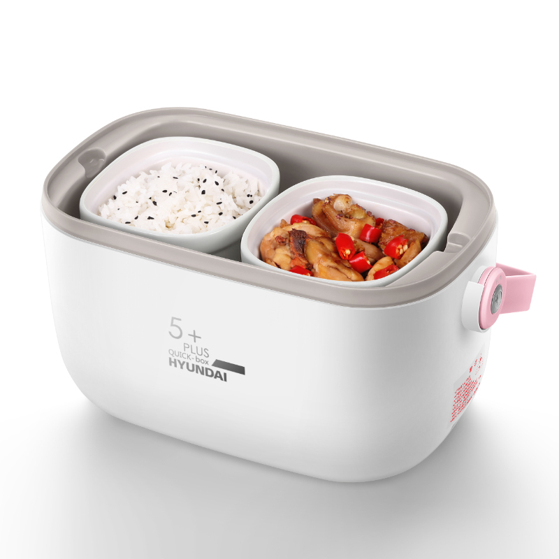韩国现代(HYUNDAI)电热饭盒0.74L保温插电加热蒸煮饭带饭神器一机多用上班族便携QC-FH603 鲜果绿