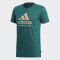 阿迪达斯 （adidas）春夏新款羽毛球短袖男女款圆领T恤纯棉休闲运动短袖 针织速干透气 男款绿色DI0450