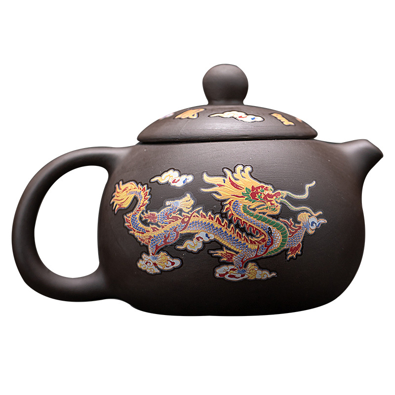 华普思遇热变色紫砂功夫茶具小套装商务礼品伴手礼礼盒装便捷式 一壶四杯+红色礼盒高清大图