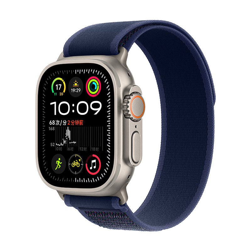 MXDF3CH/B Apple Watch Ultra 2 蜂窝 49 毫米原色钛金属表壳 蓝色野径回环式表带-S/M