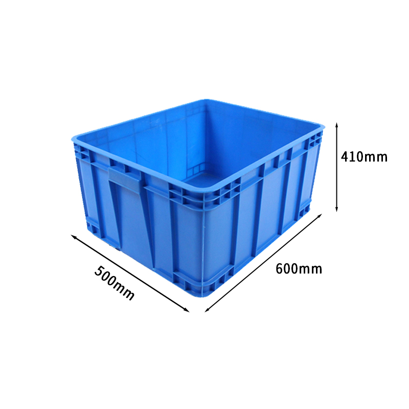 千苏QS-SN0605041BL加厚大号物流箱工具储物筐收纳箱塑料周转箱+盖子 蓝色高清大图