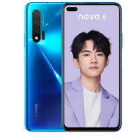 华为 HUAWEI nova 6 105°前置广角双摄 超感光暗拍 麒麟990芯片 8GB+128GB苏音蓝4G全网通双卡双待