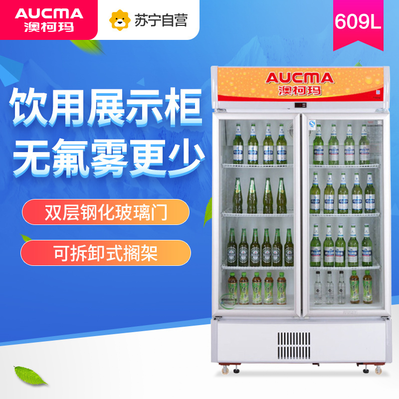 澳柯玛(Aucma)SC-609 609L冷柜商用展示柜立式陈列柜冷藏柜冷藏保鲜柜啤酒饮料柜双开门
