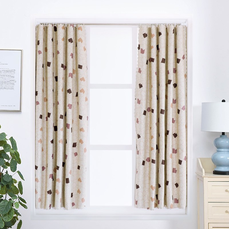 家柏饰(CORATED)简易窗帘免打孔安装遮光出租房宿舍简单短帘北欧简约现代窗帘定制 麦田咖色 帘1.8*1.8高(单开款)