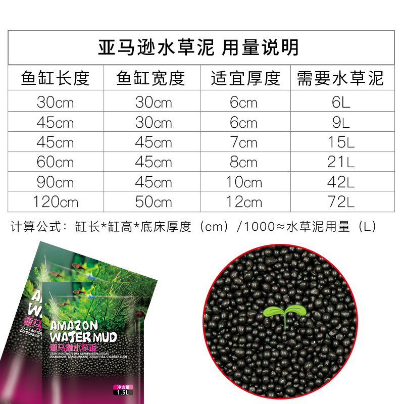 水泥底砂根肥水晶虾泥开缸伴侣水泥鱼缸造景陶粒砂基肥高清大图