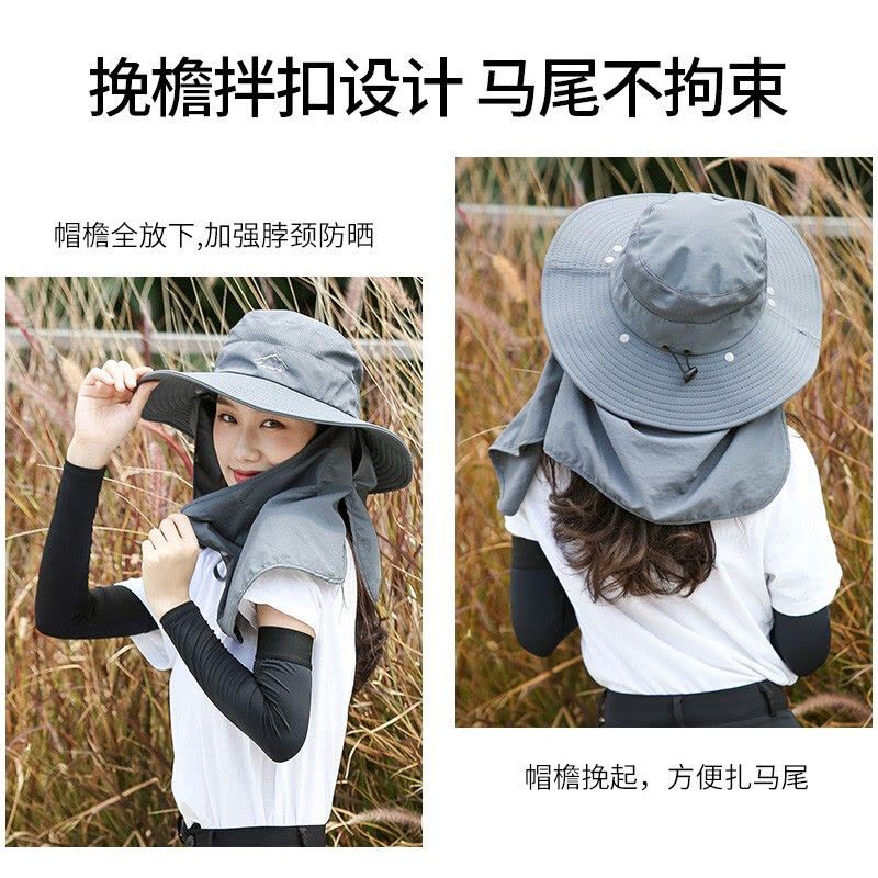 神火YFM01户外紫外线遮阳帽男女士夏季防晒太阳帽子渔夫钓鱼帽面罩骑行口罩图片