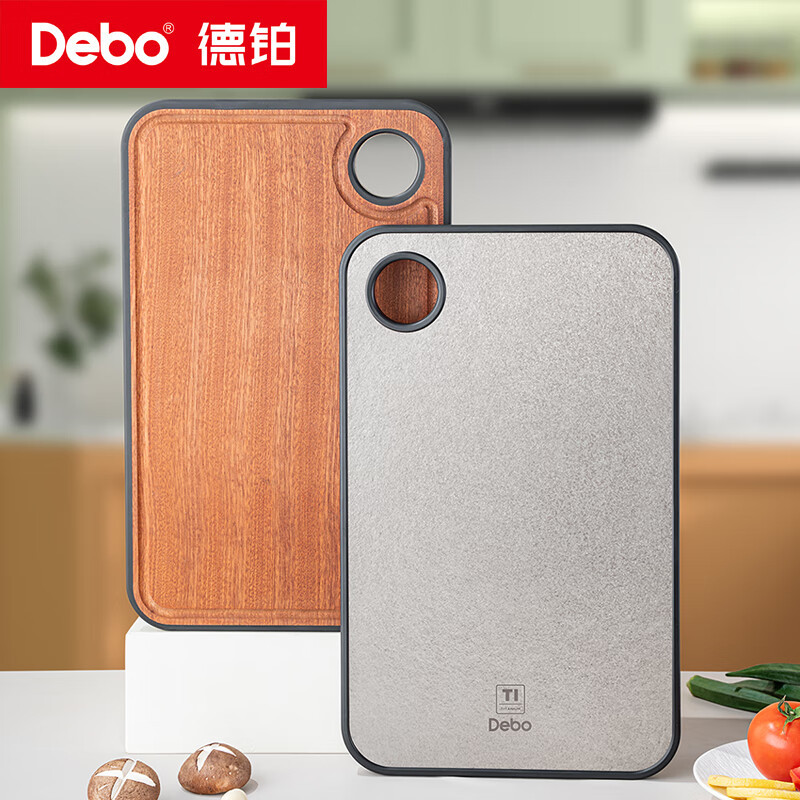 德铂(Debo) 范德堡菜板砧板纯钛结晶乌檀木防滑437*270mm菜板DEP-941
